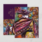 FAUST/mysterieus masker met Tricorn Costume Party Kaart (Voorkant / Achterkant)