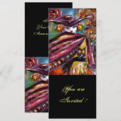 FAUST/mysterieus masker met Tricorn Costume Party Kaart (Voorkant / Achterkant)