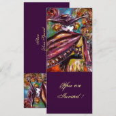 FAUST/mysterieus masker met Tricorn Costume Party Kaart (Voorkant / Achterkant)