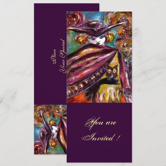 FAUST/mysterieus masker met Tricorn Costume Party Kaart (Voorkant / Achterkant)