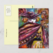 FAUST/mysterieus masker met Tricorn en Owl Briefkaart (Voorkant / Achterkant)