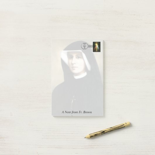 Faustina Divine Mercy Postal Saints Post-it® Notes (Op bureau)