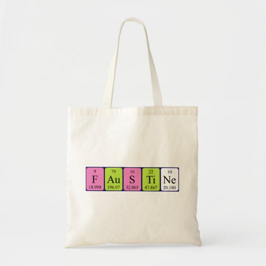 Faustine periodieke lijstnaam canvas tas (Voorkant)