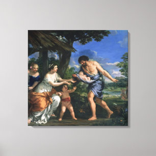 Faustulus verroeit Romulus en Remus Canvas Afdruk