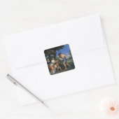 Faustulus verroeit Romulus en Remus Vierkante Sticker (Envelop)
