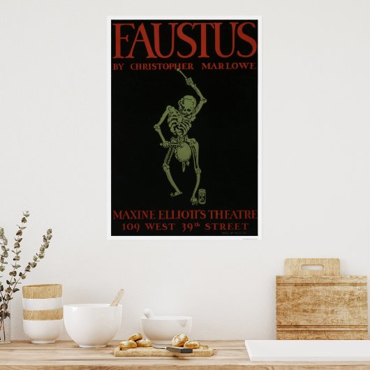 Faustus door Marlowe 1936 WPA Poster (Keuken)