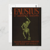 Faustus Poster Retro Skeleton Briefkaart (Voorkant / Achterkant)