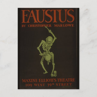 Faustus Poster Retro Skeleton Briefkaart