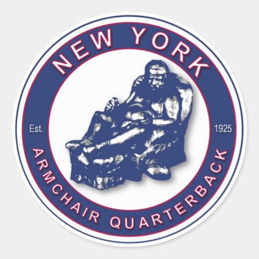 Fauteuil Quarterback - New York Football Ronde Sticker (Voorkant)