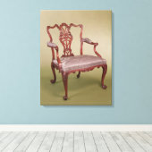 Fauteuil van Thomas Chippendale, ca.1760 Canvas Afdruk (Insitu (Houten vloer))