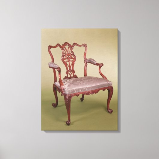 Fauteuil van Thomas Chippendale, ca.1760 Canvas Afdruk (Voorkant)