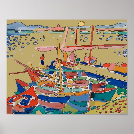 Fauvism, Boats bij Sunset Poster (Voorkant)