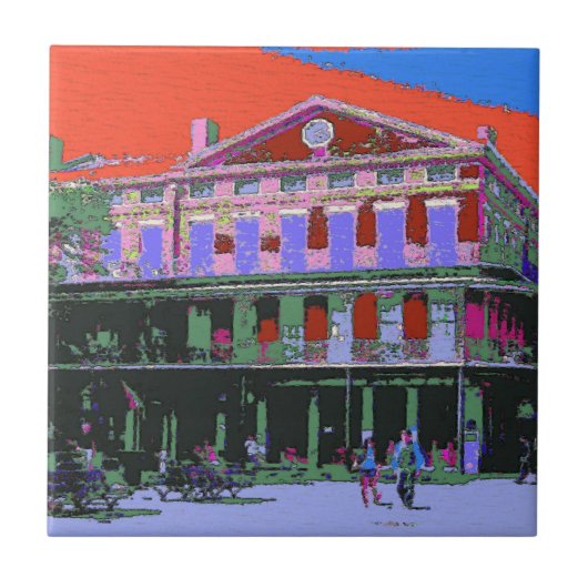 Fauvism: New Orleans Pontalba Building Tegeltje (Voorkant)