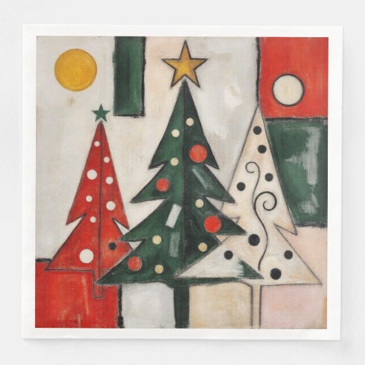 Fauvisme Kerstbomen Servet (Voorkant)
