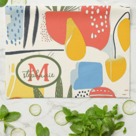 Fauvisme stijl levendige kleuren tuinpot theedoek