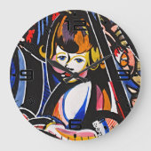 Fauvist Child Modern Art Wall Clock Grote Klok (Voorkant)