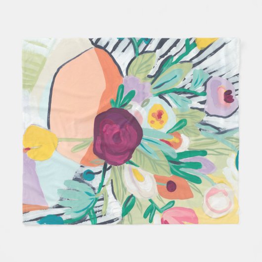 Fauvist Floral II Fleece Deken (Voorkant (Horizontaal))