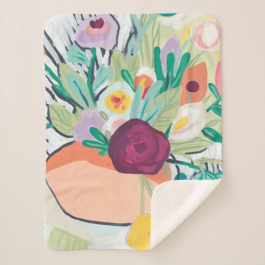 Fauvist Floral II Sherpa Deken (Voorkant)