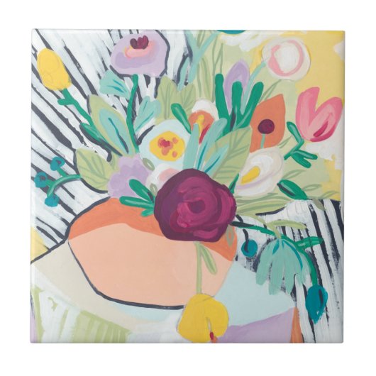 Fauvist Floral II Tegeltje (Voorkant)