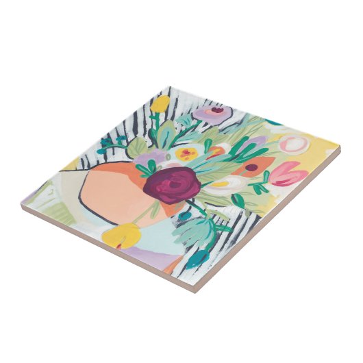 Fauvist Floral II Tegeltje (Zijkant)