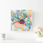 Fauvist Floral II Vierkante Klok (Huis)
