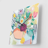 Fauvist Floral II Vierkante Klok (Hoek)