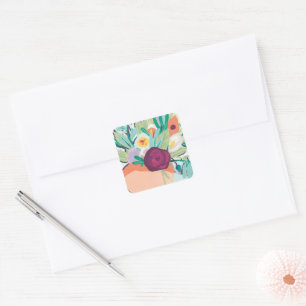Fauvist Floral II Vierkante Sticker