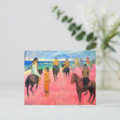 Fauvist schildert Gauguin-paard-strandrijders op s Briefkaart (Staand voorkant)