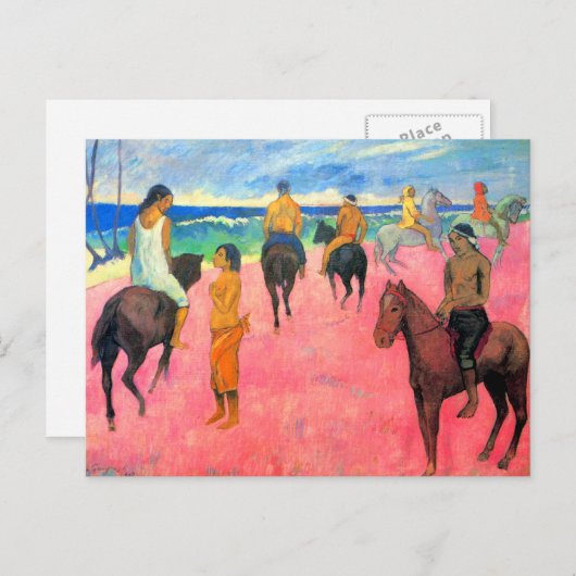 Fauvist schildert Gauguin-paard-strandrijders op s Briefkaart (Voorkant / Achterkant)