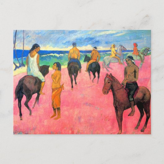 Fauvist schildert Gauguin-paard-strandrijders op s Briefkaart (Voorkant)