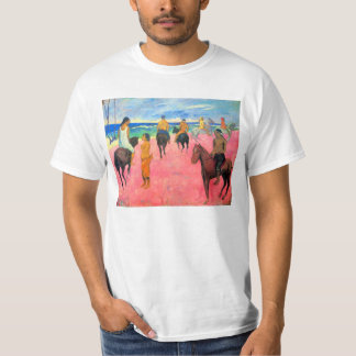 Fauvist schildert Gauguin-paard-strandrijders op s T-shirt