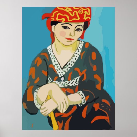 Fauvist Style Sitting Voman Poster (Voorkant)