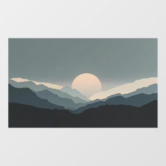 Fauvistische Horizon | Houtskool Maan ADA 60-P Tan Raamsticker
