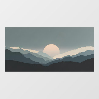 Fauvistische Horizon | Houtskool Maan ADA 90-P Tan Raamsticker