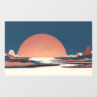 Fauvistische Horizon | Terracotta Zon UNS 45U Tank Raamsticker