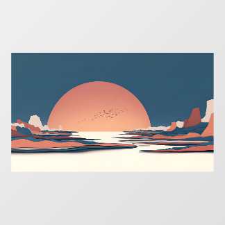 Fauvistische Horizon | Terracotta Zon UNS 60U Tank Raamsticker