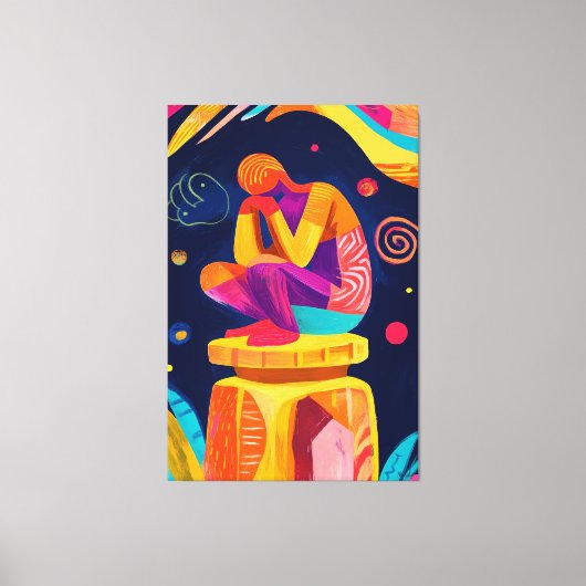 Fauvistische visie van de denker canvas afdruk (Voorkant)