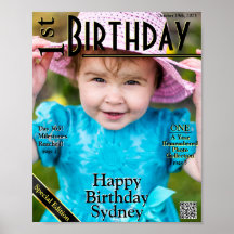 Faux 1st Birthday Magazine Hoesje