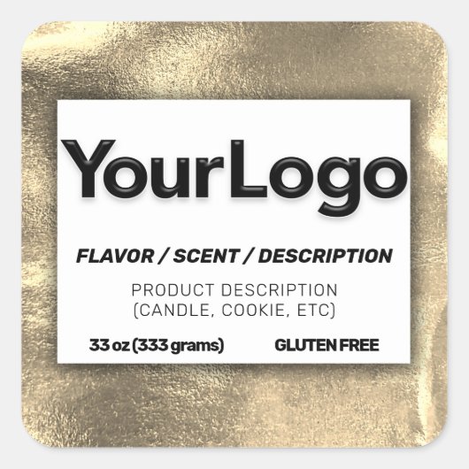 Faux 24k Gold Leaf Professional Logo Label (Voorkant)