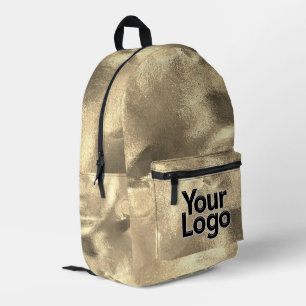 Faux 24K gouden blad Bling Glam Professional Logo Bedrukte Rugzak