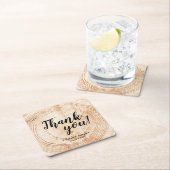 Faux 2Wood Grain Rustic Wedding Dank je wel Kartonnen Onderzetters (Insitu)