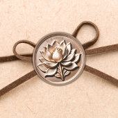 Faux 3D Antiek Regal Lotus Blossom Ronde Sticker