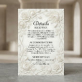 Faux 3D Embossed Effect Ivory Floral Border Informatiekaartje