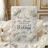 Faux 3D Embossed Floral Bas-Relief Classic Kaart