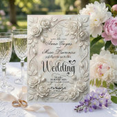 Faux 3D Embossed Floral Bas-Relief Classic Kaart