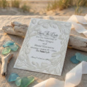 Faux 3D Embossed Tulip Floral Relief Save The Date