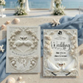 Faux 3D Sculpted Plaster Effect Ivory Wedding Kaart