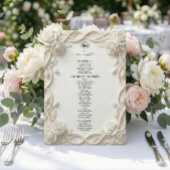 Faux 3D Sculpted Plaster Floral Border Menu