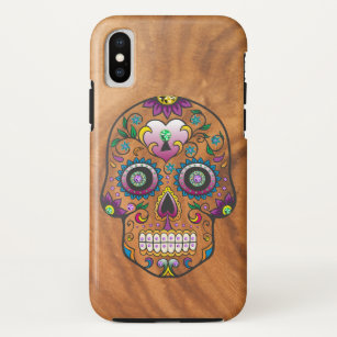 Faux-achtergrond florale schedel Case-Mate iPhone case