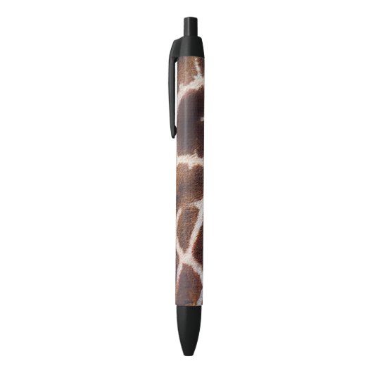 Faux Afrikaanse Giraffe Haar op zwarte schrijfpen Blauwe Inkt Pen (Top (Verticaal))